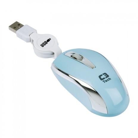 Mouse Usb Mini C3Tech Retrátil MS-3209 - Azul/Prata Menor preço em Mouse Usb Mini C3Tech Retrátil MS-3209 - Azul/Prata