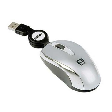 Mouse Usb Mini C3Tech Retrátil MS-3209 - Prata Menor preço em Mouse Usb Mini C3Tech Retrátil MS-3209 - Prata