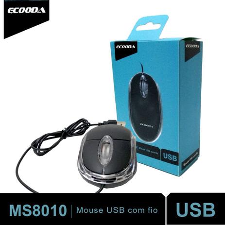 Mouse Usb Óptico MS8010 Ecooda Notebook Pc Led Acrílico Scroll Menor preço em Mouse Usb Óptico MS8010 Ecooda Notebook Pc Led Acrílico Scroll
