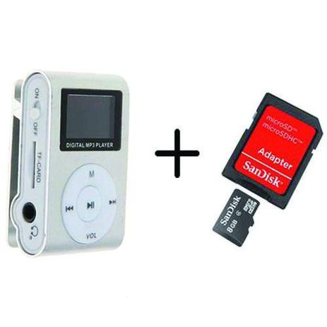 MP3 Player com Visor Cinza + Cartao de Memoria 8GB - Ukimix Menor preço em MP3 Player com Visor Cinza + Cartao de Memoria 8GB - Ukimix