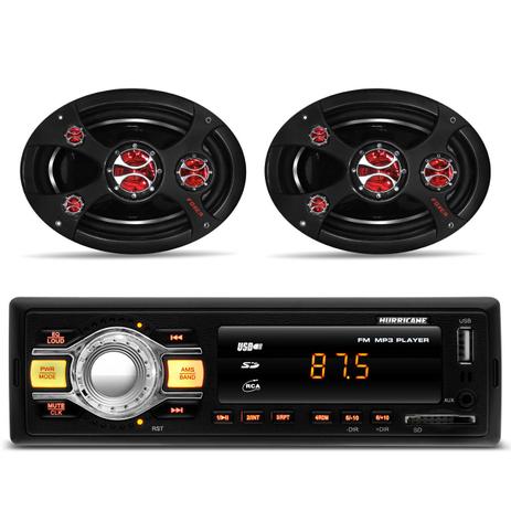 MP3 Player Hurricane Hr-412 USB SD + Par Alto Falante Pentaxial Foxer 6x9 Polegadas 300 RMS Preto - Prime Menor preço em MP3 Player Hurricane Hr-412 USB SD + Par Alto Falante Pentaxial Foxer 6x9 Polegadas 300 RMS Preto - Prime