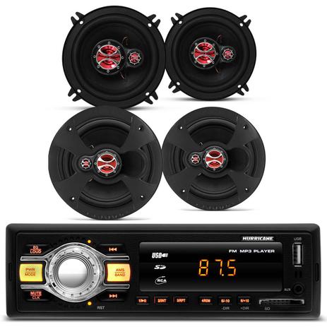 MP3 Player Hurricane HR412 USB SD AUX + Kit Alto Falante Fiat Uno Palio 6 e 5/5,5 Polegadas 200 RMS - Prime Menor preço em MP3 Player Hurricane HR412 USB SD AUX + Kit Alto Falante Fiat Uno Palio 6 e 5/5,5 Polegadas 200 RMS - Prime