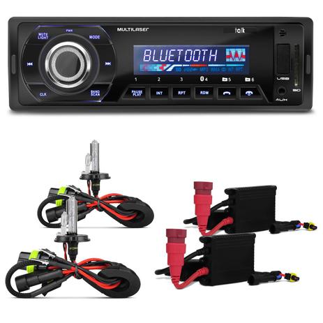 MP3 Player Multilaser P3214 Bluetooth 1 Din USB SD Rádio FM Auxilar + KIT Xenon H4-2 8000K - Prime Menor preço em MP3 Player Multilaser P3214 Bluetooth 1 Din USB SD Rádio FM Auxilar + KIT Xenon H4-2 8000K - Prime