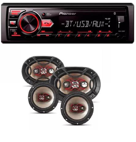 Mp3 Player Pioneer Mvh-298bt Usb Bluetooth e Kit Facil Bravox Alto Falante 6 + 6x9 Pol 240w - Pionner / bravox Menor preço em Mp3 Player Pioneer Mvh-298bt Usb Bluetooth e Kit Facil Bravox Alto Falante 6 + 6x9 Pol 240w - Pionner / bravox