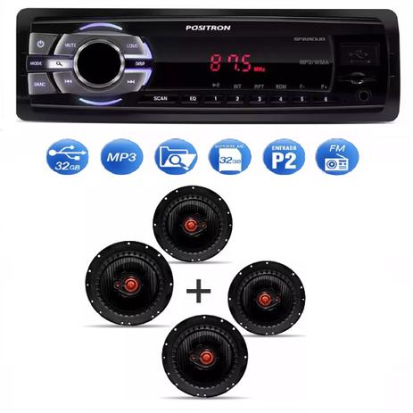 Mp3 Player Positron Sp2210 Usb Sd Radio Fm e Kit 4 Alto Falante Bomber Triaxial 6 Pol Menor preço em Mp3 Player Positron Sp2210 Usb Sd Radio Fm e Kit 4 Alto Falante Bomber Triaxial 6 Pol