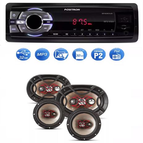 Mp3 Player Positron Sp2210 Usb Sd Radio Fm e Kit Auto Falante Bravox Facil 6 Triaxial Quadriaxial 6x9 - Positron / bravox Menor preço em Mp3 Player Positron Sp2210 Usb Sd Radio Fm e Kit Auto Falante Bravox Facil 6 Triaxial Quadriaxial 6x9 - Positron / bravox