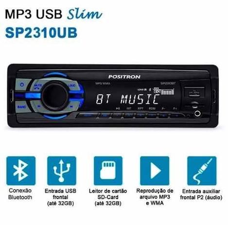 Mp3 Player Positron Sp2310bt Bluetooth Usb Spotify Viva Voz é boa?