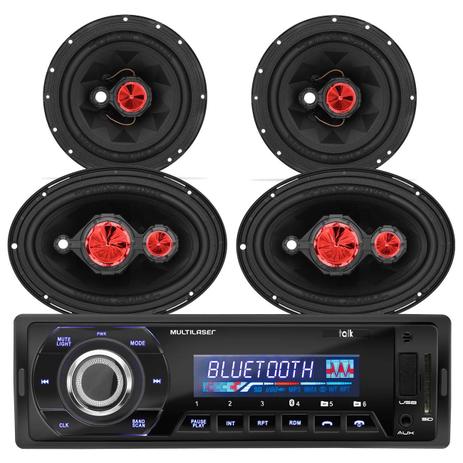 MP3 Player Talk Multilaser 1 Din USB SD AUX MP3 WMA FM Bluetooth + Kit Fácil Bomber 240W RMS - Prime Menor preço em MP3 Player Talk Multilaser 1 Din USB SD AUX MP3 WMA FM Bluetooth + Kit Fácil Bomber 240W RMS - Prime