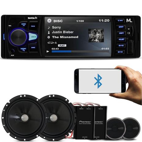 MP5 Player Multilaser Rock 4 P3325 1 Din 4” + Kit 2 Vias Pioneer TS-C170BR 6” 120W RMS - Prime Menor preço em MP5 Player Multilaser Rock 4 P3325 1 Din 4” + Kit 2 Vias Pioneer TS-C170BR 6” 120W RMS - Prime