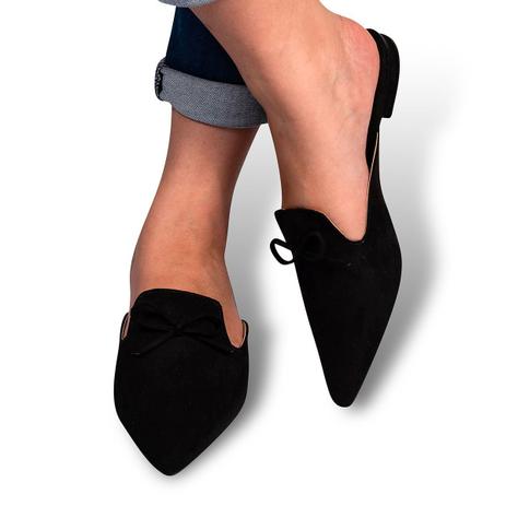 Mule Feminino Sapatilha Rasteirinha Bico Fino Camurça Moda - Eleganteria Menor preço em Mule Feminino Sapatilha Rasteirinha Bico Fino Camurça Moda - Eleganteria