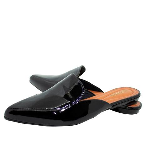mule feminino verniz