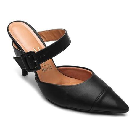 mule bico fino salto alto