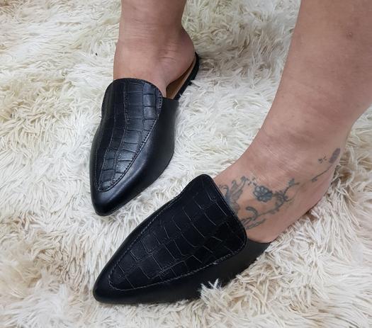 Mülle Akazzo croco preto classic - Mule Feminino - Magazine Luiza