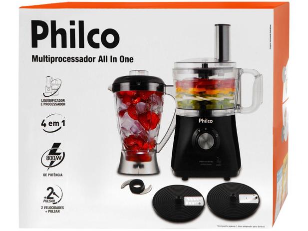 Multi Processador de Alimentos Philco Preto - All in One 4 em 1 800W