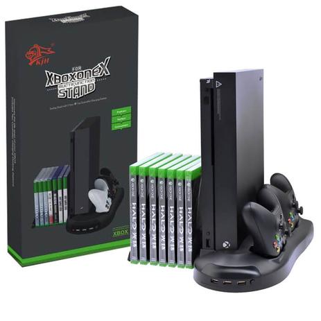 Multifuncional Suporte Cooler Carregador HuB Usb Stand Para Xbox One X KJH-XBOXONEX-01 Menor preço em Multifuncional Suporte Cooler Carregador HuB Usb Stand Para Xbox One X KJH-XBOXONEX-01