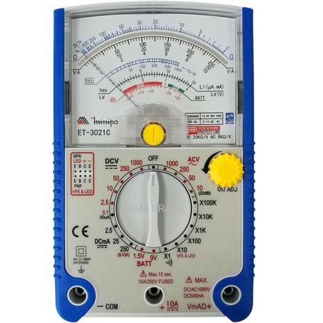 Multímetro analógico profissional com hfe minipa et-3021c Menor preço em Multímetro analógico profissional com hfe minipa et-3021c