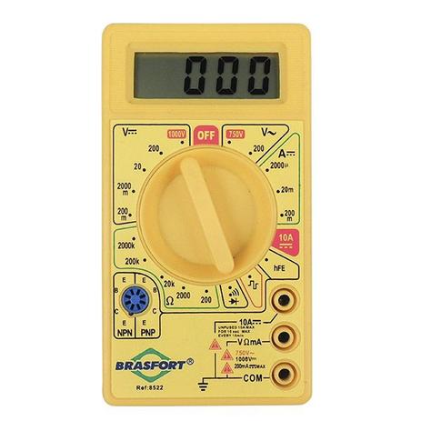 Multímetro Digital Brasfort DT830 Amarelo Menor preço em Multímetro Digital Brasfort DT830 Amarelo