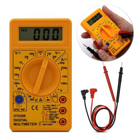 Multímetro Digital Dt-830b Medição De Tensão 9v Amarelo - Prime Menor preço em Multímetro Digital Dt-830b Medição De Tensão 9v Amarelo - Prime