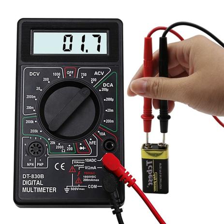 Multímetro Digital Dt-830b Portátil Profissional + Bateria - DGS SEGURANÇA ELETRÔNICA Menor preço em Multímetro Digital Dt-830b Portátil Profissional + Bateria - DGS SEGURANÇA ELETRÔNICA