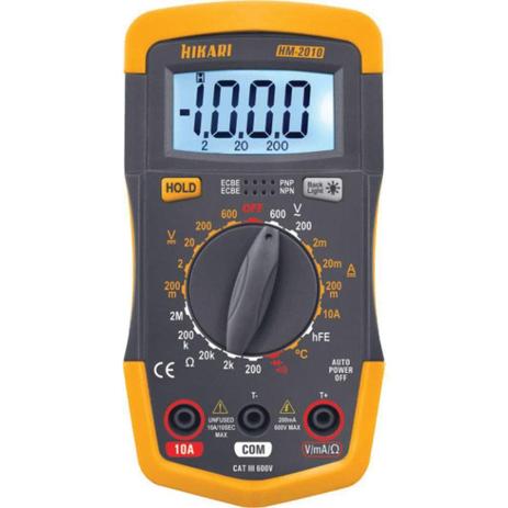 Multimetro Digital Hikari Portatil HM-2010 Diodo Resistencia Temperatura - Amarelo e Preto Menor preço em Multimetro Digital Hikari Portatil HM-2010 Diodo Resistencia Temperatura - Amarelo e Preto
