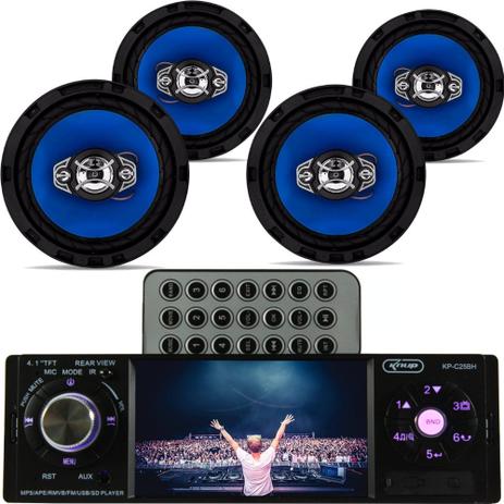 Multimídia Mp5 Tela 4 pol. Bluetooth Usb + 2 Pares de Falantes 6 pol. 55w KP-C25 - Orion é boa?
