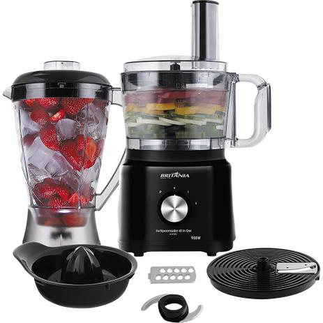 Multiprocessador 1,2L Britânia All in One BMP900P com Liquidificador e 2 Velocidades Preto - Philco Menor preço em Multiprocessador 1,2L Britânia All in One BMP900P com Liquidificador e 2 Velocidades Preto - Philco