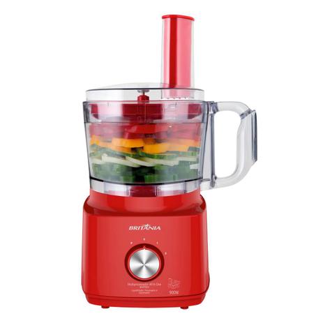 Multiprocessador 3 e 1 Britania All In One com 900W de Potencia BMP900V Vermelho 110V Menor preço em Multiprocessador 3 e 1 Britania All In One com 900W de Potencia BMP900V Vermelho 110V