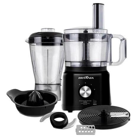 Multiprocessador All In One Preto 900W Britânia 110V - BMP900PI Menor preço em Multiprocessador All In One Preto 900W Britânia 110V - BMP900PI