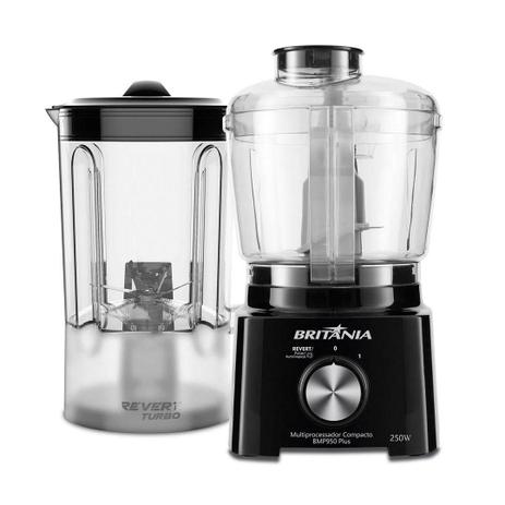 Menor preço em Multiprocessador Compacto Britânia BMP950 Plus 2 em 1 Movimento Revert Preto