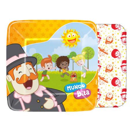 Mundo Bita Prato Quadrado 18cm c/8 - Regina Menor preço em Mundo Bita Prato Quadrado 18cm c/8 - Regina