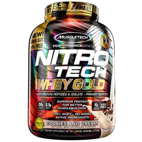 Muscletech nitro tech whey gold biscoito.e creme 2,5kg Menor preço em Muscletech nitro tech whey gold biscoito.e creme 2,5kg
