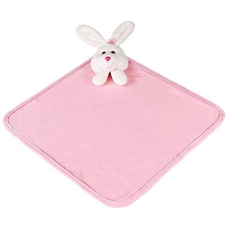 Naninha Grande Malha Rosa Coelhinha com Prendedor de Chupeta - Talismã Menor preço em Naninha Grande Malha Rosa Coelhinha com Prendedor de Chupeta - Talismã