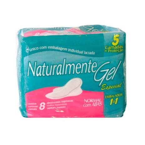Naturalmente Gel Absorvente Higiênico C/ Abas C/8 Menor preço em Naturalmente Gel Absorvente Higiênico C/ Abas C/8