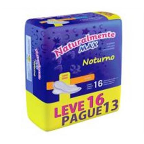 Naturalmente Max Absorvente Higiênico Noturno C/ Abas C/16 Menor preço em Naturalmente Max Absorvente Higiênico Noturno C/ Abas C/16