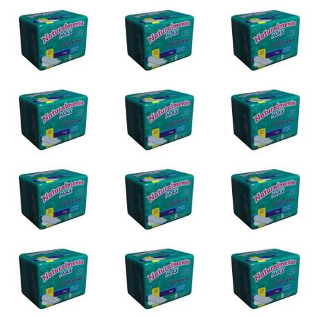 Naturalmente Max Absorvente Higiênico Noturno C/ Abas C/8 (Kit C/12) Menor preço em Naturalmente Max Absorvente Higiênico Noturno C/ Abas C/8 (Kit C/12)