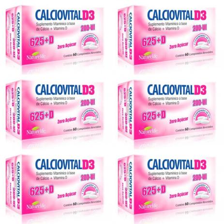 Naturelife Calciovital D3 525 D C/60 (Kit C/06) Menor preço em Naturelife Calciovital D3 525 D C/60 (Kit C/06)
