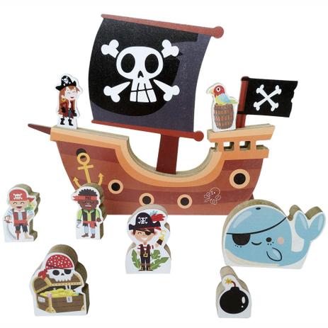 Navio Pirata de Montar com Acessórios - Madeira - Colorido - OD-PI - Ó Design