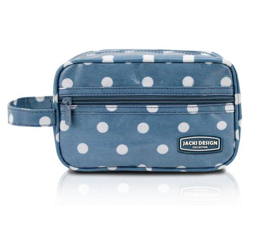 Necessaire c/ Alça Lateral Tam. G Bolinha Jeans Jacki Design Menor preço em Necessaire c/ Alça Lateral Tam. G Bolinha Jeans Jacki Design