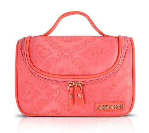 Necessaire C/ Gancho Damasco Salmão Microfibra Estampada - Jacki design Menor preço em Necessaire C/ Gancho Damasco Salmão Microfibra Estampada - Jacki design
