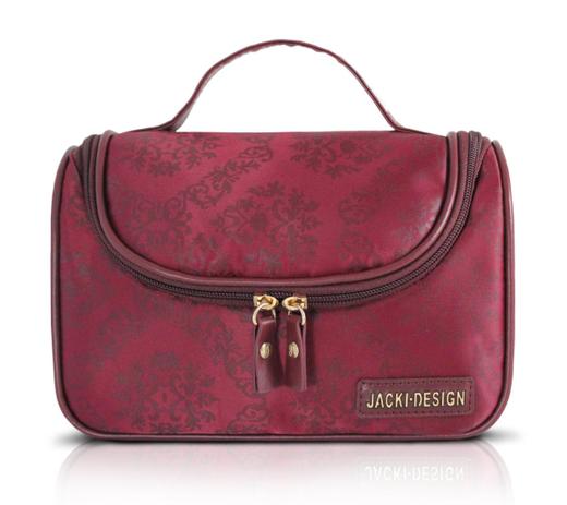 Necessaire c/ Gancho Damasco Vinho Jacki Design Menor preço em Necessaire c/ Gancho Damasco Vinho Jacki Design