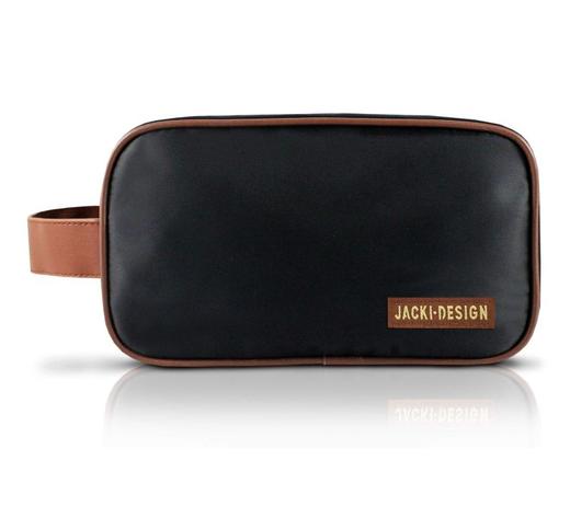 Necessaire Com Alça Lateral Masculina Preto/Marrom - Jacki design Menor preço em Necessaire Com Alça Lateral Masculina Preto/Marrom - Jacki design