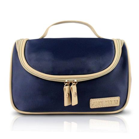 Necessaire com Gancho Lisa Azul Escuro Jacki Design Menor preço em Necessaire com Gancho Lisa Azul Escuro Jacki Design