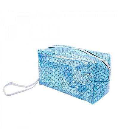 Necessaire Retangular Azul Escamas Sereia12x10x20cm - Produtos infinity presentes Menor preço em Necessaire Retangular Azul Escamas Sereia12x10x20cm - Produtos infinity presentes