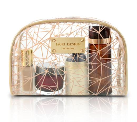 Necessaire Retangular Tam. G Transparente Bege Jacki Design Menor preço em Necessaire Retangular Tam. G Transparente Bege Jacki Design