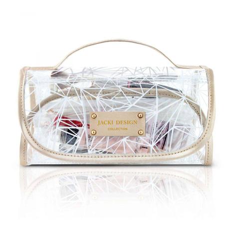 Necessaire Rocambole Transparente Branco Jacki Design Menor preço em Necessaire Rocambole Transparente Branco Jacki Design