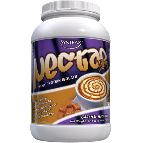 Nectar Lattes Whey Protein Isolate Caramel Macchiato 907g (2lbs) Syntrax Menor preço em Nectar Lattes Whey Protein Isolate Caramel Macchiato 907g (2lbs) Syntrax