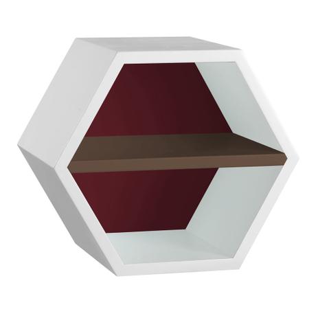 Nicho Com Prateleira Favo 1151 Branco/Bordo/Marrom Escuro - Máxima móveis Menor preço em Nicho Com Prateleira Favo 1151 Branco/Bordo/Marrom Escuro - Máxima móveis