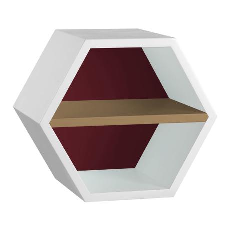 Nicho Com Prateleira Favo 1151 Branco/Bordo/Marrom Médio - Máxima móveis Menor preço em Nicho Com Prateleira Favo 1151 Branco/Bordo/Marrom Médio - Máxima móveis