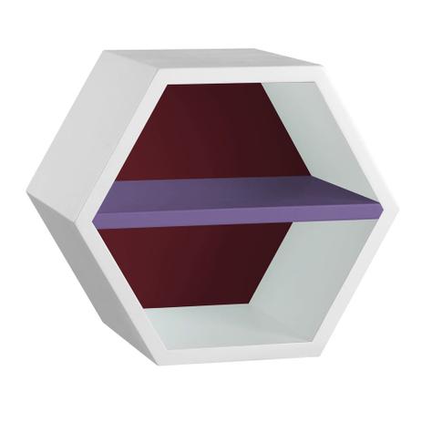 Nicho Com Prateleira Favo 1151 Branco/Bordo/Roxo - Máxima móveis Menor preço em Nicho Com Prateleira Favo 1151 Branco/Bordo/Roxo - Máxima móveis
