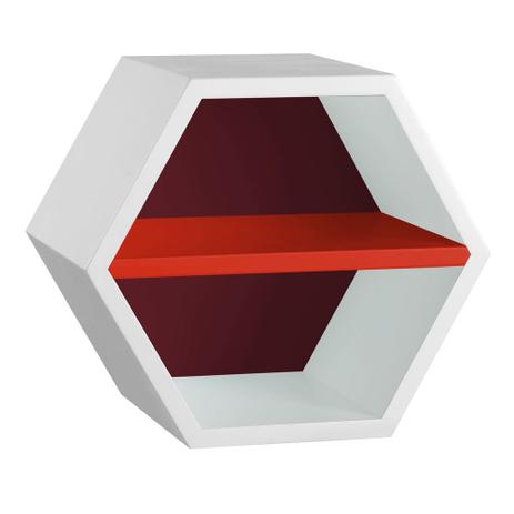 Nicho Com Prateleira Favo 1151 Branco/Bordo/Vermelho - Máxima móveis Menor preço em Nicho Com Prateleira Favo 1151 Branco/Bordo/Vermelho - Máxima móveis